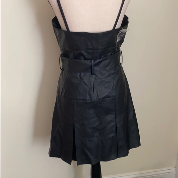 NWOT Free People black vegan leather dress Size 10 - Picture 6 of 8